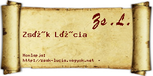 Zsák Lúcia névjegykártya
